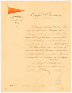 Certificat d'ascension (1909)